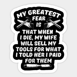 Carpenter Wife Tools Saw Hammer Chisel Funny Gift Sticker